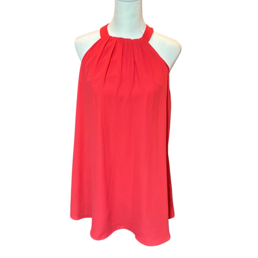 One‎ Clothing Coral Pink Pleated Halter Neck Keyhole Back Dress  Small #296